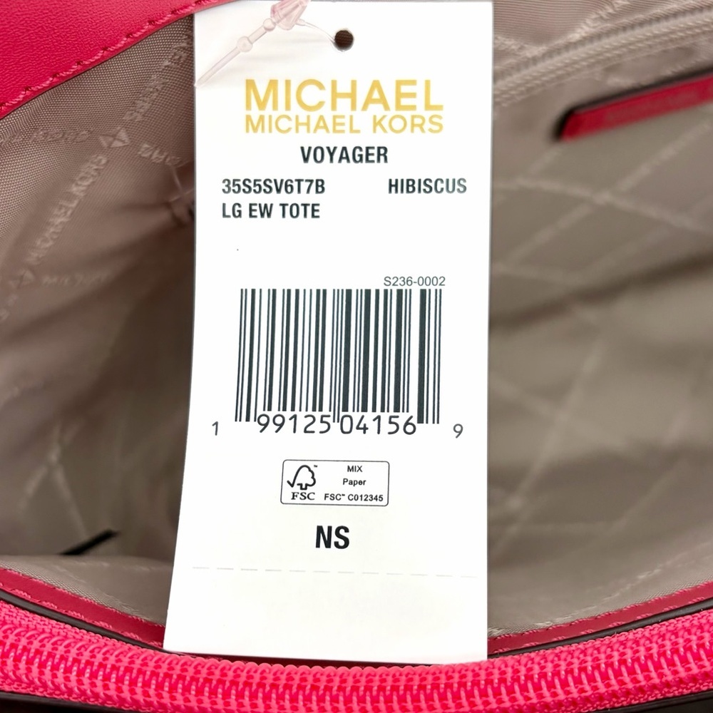 Michael Kors Pink and White Tri-Tone MK Logo Tote - Picture 14 of 15